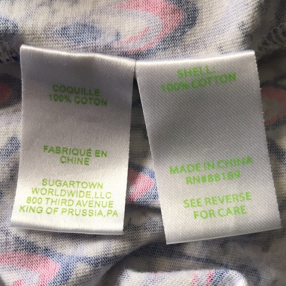 Lilly Pulitzer striped Tee shirt XL  peacock print - Picture 7 of 8